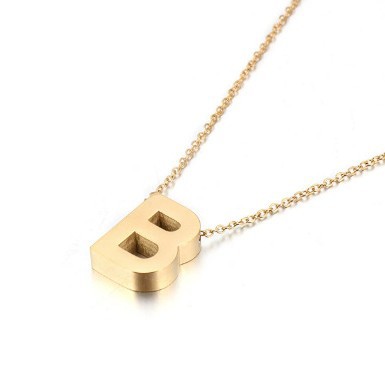 Gold Initial Letter Necklace – Personalized Name