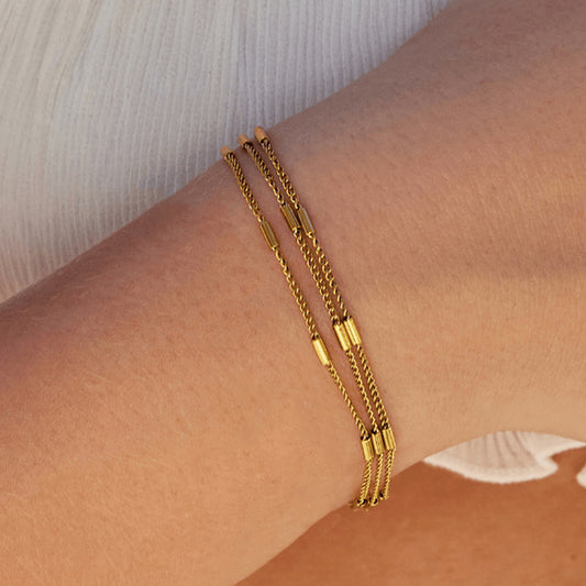 Bracelet Multi-Rangs Minimaliste — Doré