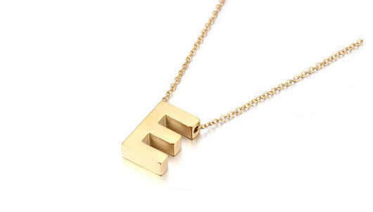 Gold Initial Letter Necklace – Personalized Name