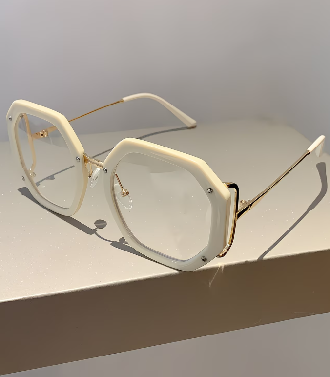 Lunettes Octogonales Élégantes – Style Luxe Moderne Femme
