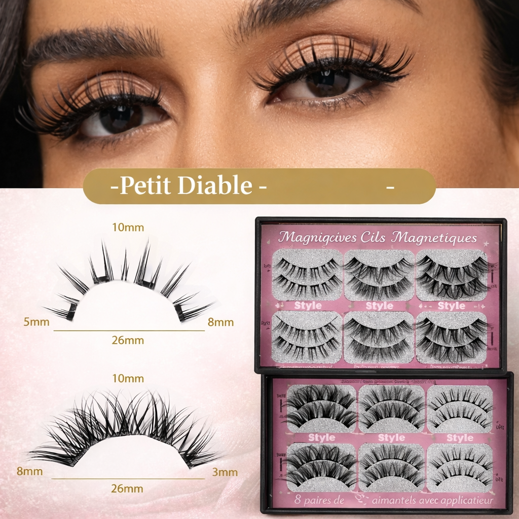 Reusable Magnetic Eyelashes – Natural Volume, No Glue