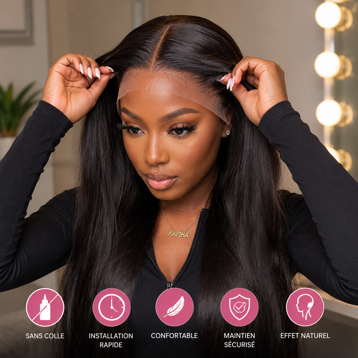 Perruque Lisse Premium Sans Colle KAFIHA
