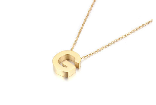 Gold Initial Letter Necklace – Personalized Name