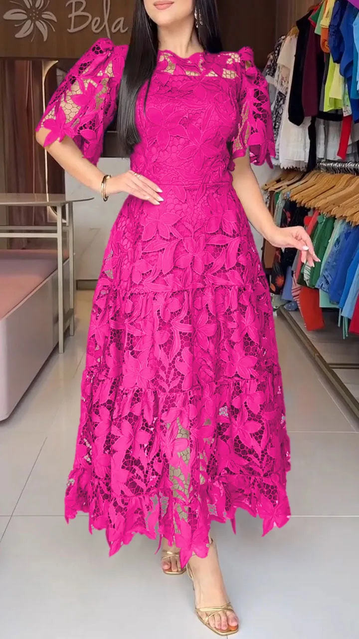 Elegant Long Lace Dress – Chic & Refined Style