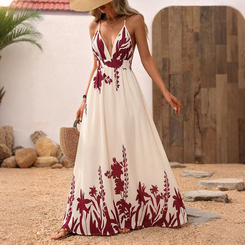 Elegant Floral Long Dress – Chic & Bohemian Style