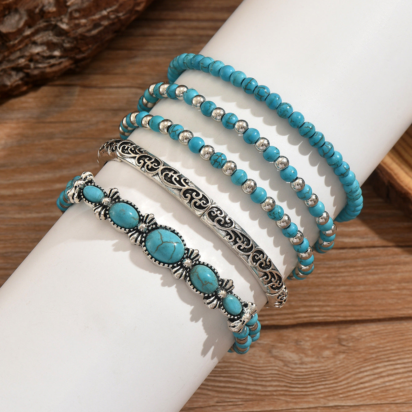 Bracelets – Vintage Turquoise Set (5 Pieces)