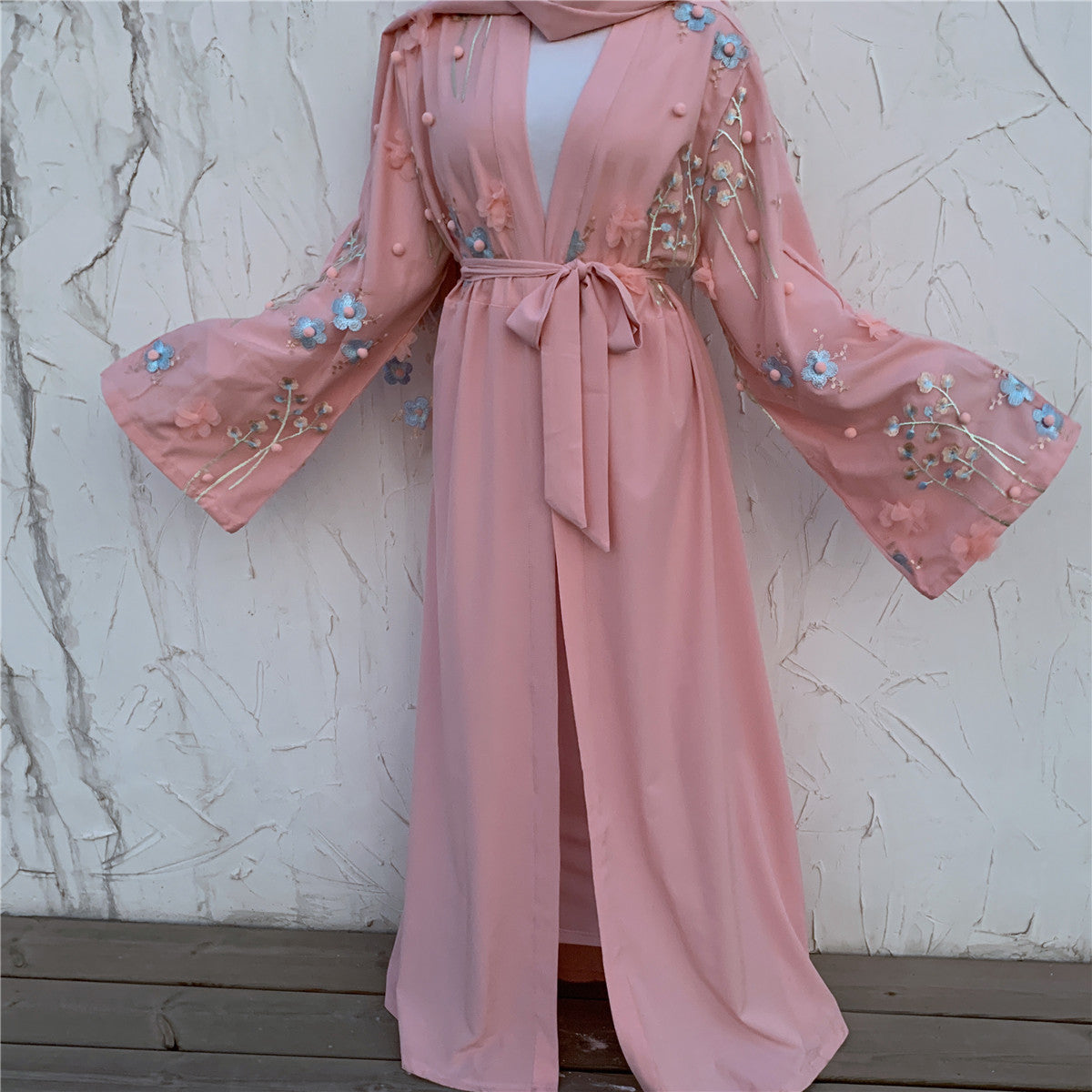 3D Floral Black Abaya – Elegant and Modern Muslim Dress