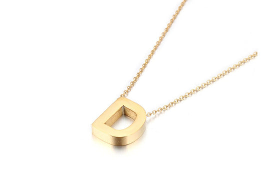 Gold Initial Letter Necklace – Personalized Name