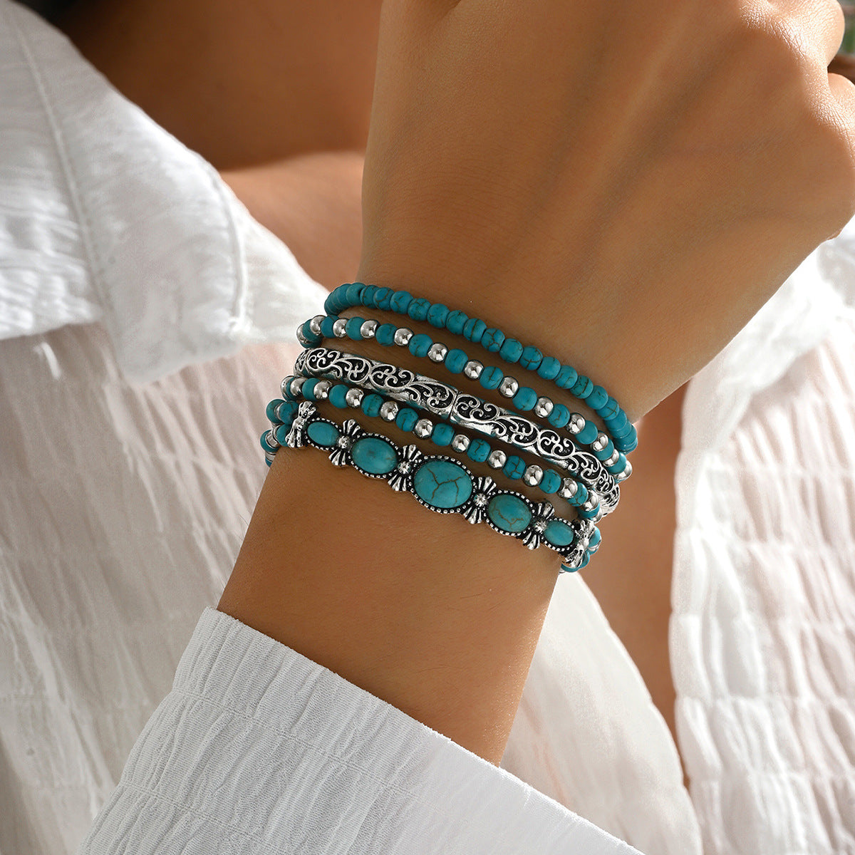 Bracelets – Vintage Turquoise Set (5 Pieces)