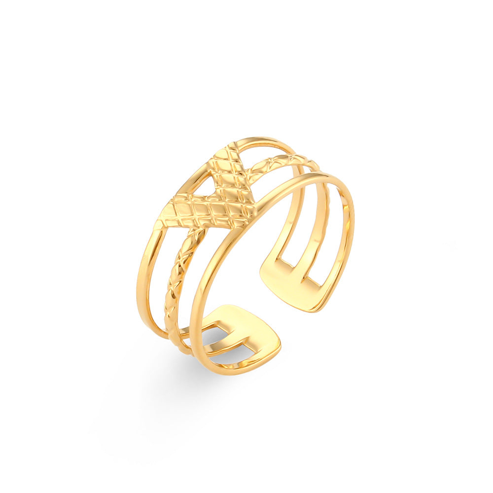 Bague Fleur Dorée Ajustable – Élégance