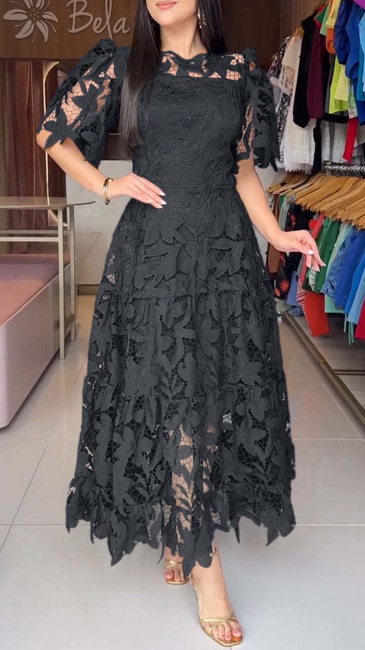Elegant Long Lace Dress – Chic & Refined Style