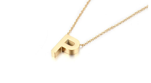 Gold Initial Letter Necklace – Personalized Name