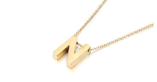 Gold Initial Letter Necklace – Personalized Name