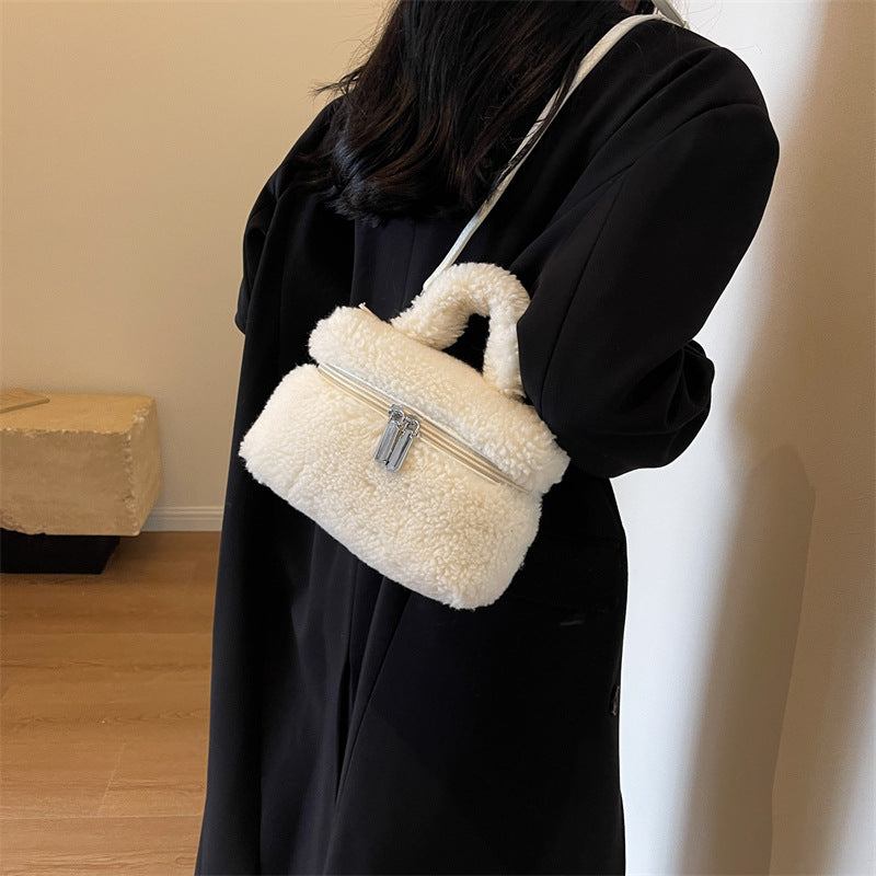 Sac bandoulière peluche élégant – Sac femme style doux