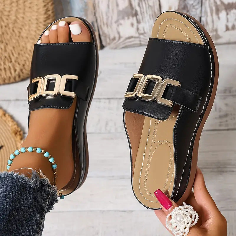 Elegant Chain Sandals – Modern Women's Shoes