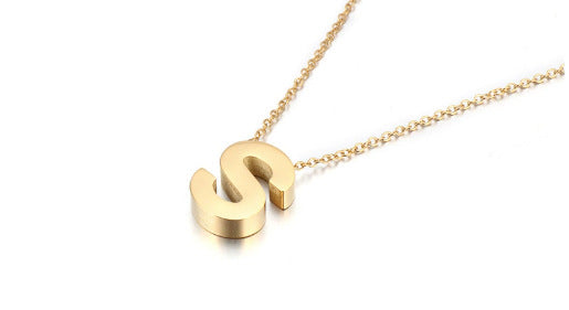 Gold Initial Letter Necklace – Personalized Name